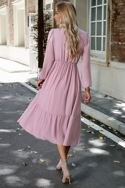 LeRoxy | Roze A-Lijn Jurk met Lange Mouwen | Casual & Elegant Damesjurk