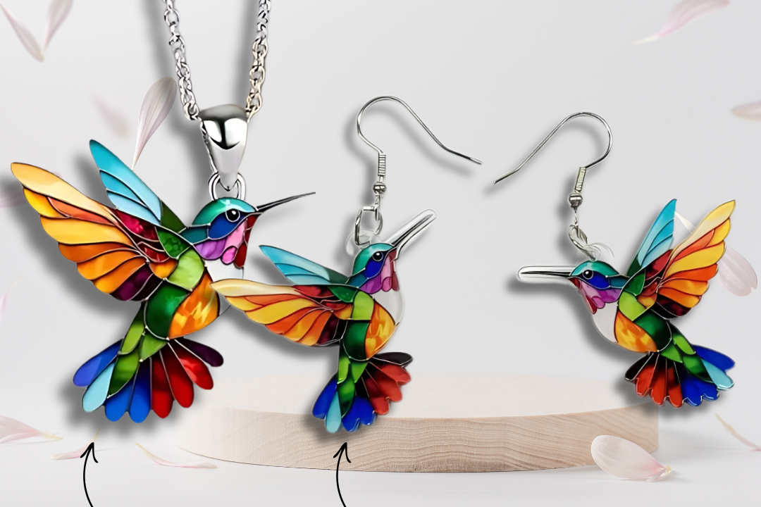 LeRoxy | Kolibrie Ketting met Kleurrijk Design | Stijlvol Sieraad geïnspireerd door de natuur