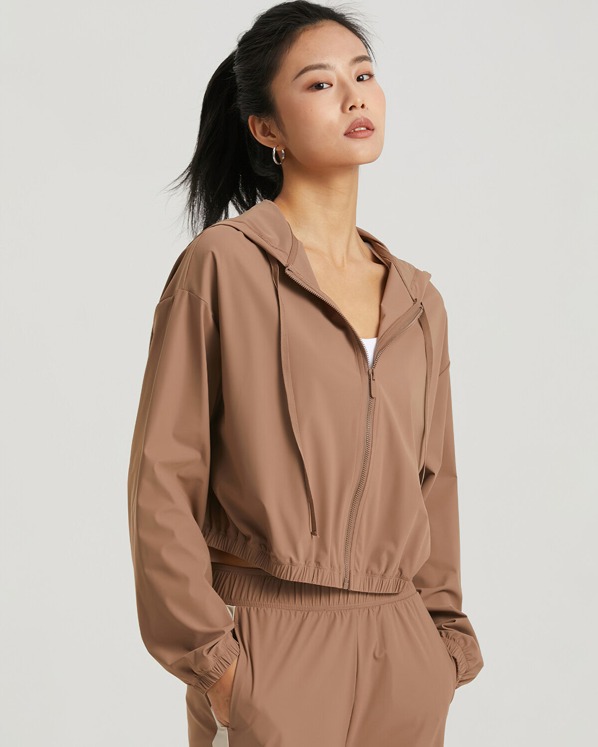 LeRoxy | Hooded Jacket | Stijlvolle Bruine Hoodie voor Dames