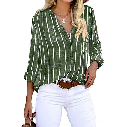 LeRoxy | Blouse | Stijlvolle Gestreepte Damesblouse met Losse Pasvorm