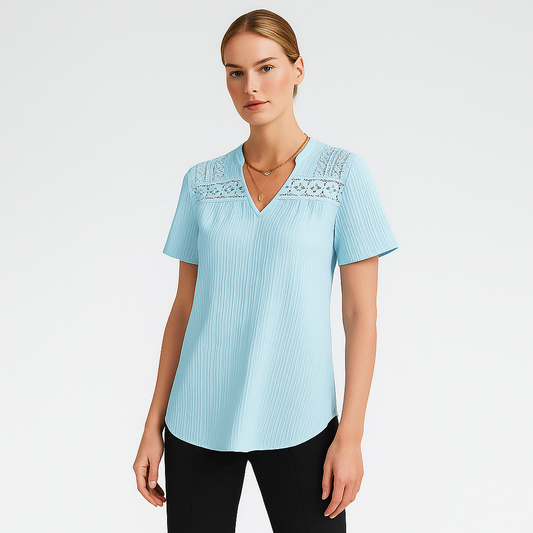 LeRoxy | Effen T-shirt met V-hals voor de Lente en Zomer | Stijlvol en Comfortabel