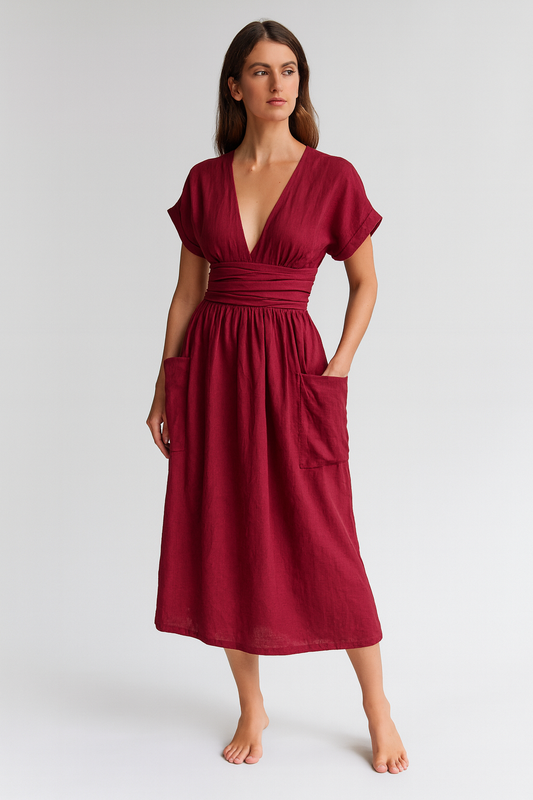 LeRoxy | Casual V-Hals Zomerjurk | Stijlvolle en Comfortabele Zomeroutfit