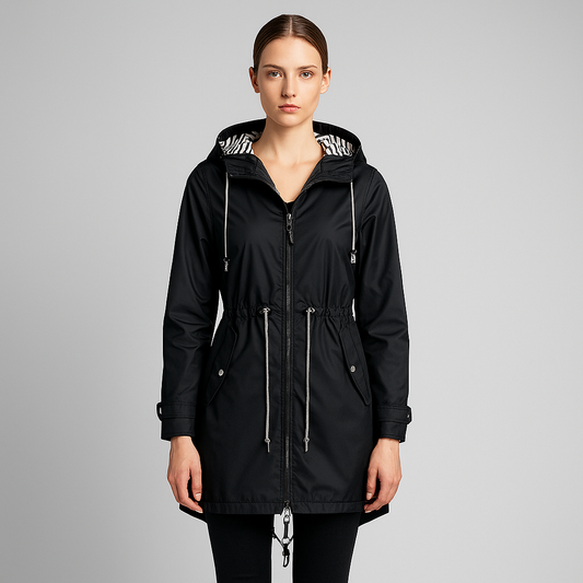 LeRoxy | Regenjas Dames | Lange Waterdichte Parka met Capuchon | Elegant, Comfortabel en Ademend