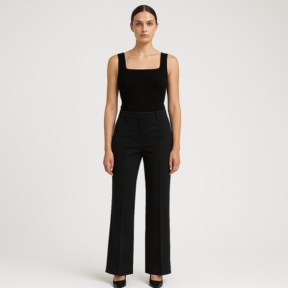 LeRoxy | High-Waist Dames Pantalon met Rechte Pijpen | Comfortabele & Stijlvolle Broek