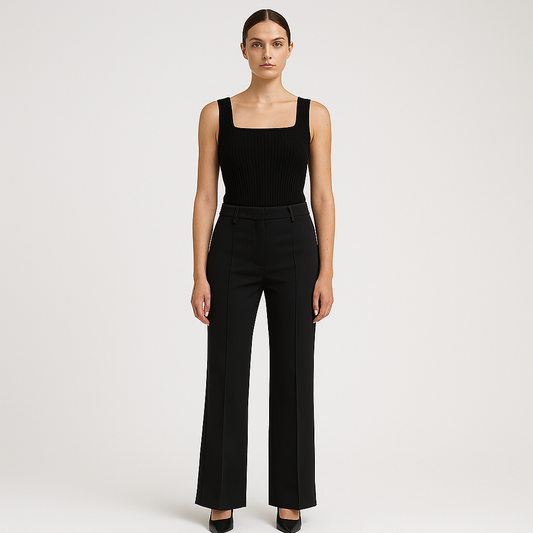 LeRoxy | High-Waist Dames Pantalon met Rechte Pijpen | Comfortabele & Stijlvolle Broek