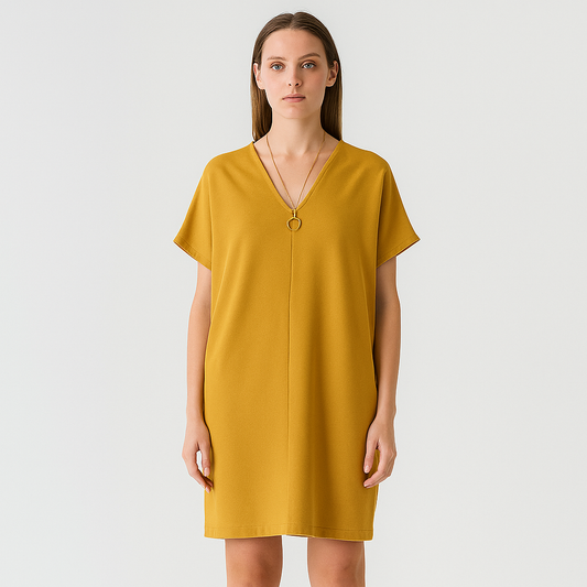 LeRoxy | Zwarte V-Hals Strandjurk | Elegante & Comfortabele Zomerjurk