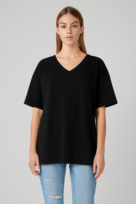 LeRoxy Dames T-Shirt – Oversized V-Hals, Casual & Comfortabel