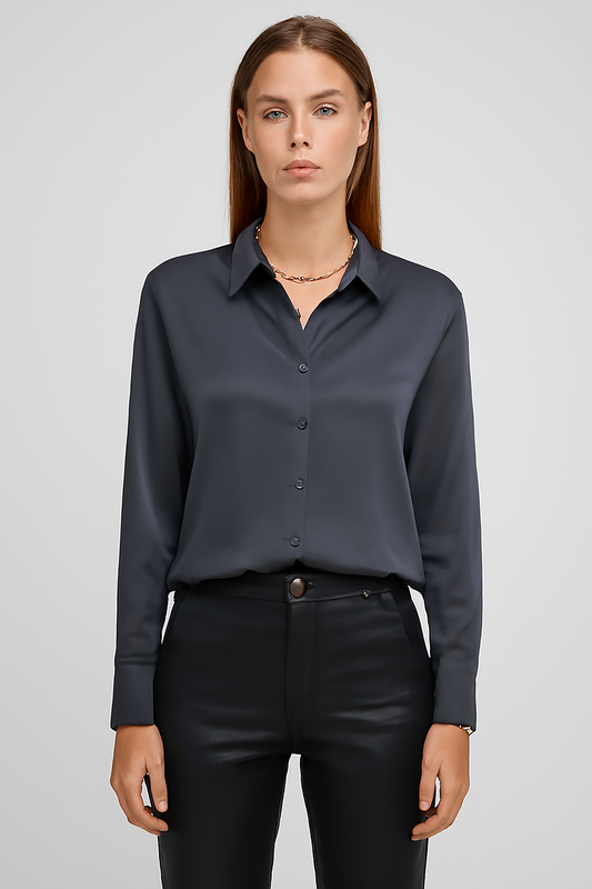 LeRoxy | Dames Satijnen Knoop Blouse | Elegante Stijl en Comfort