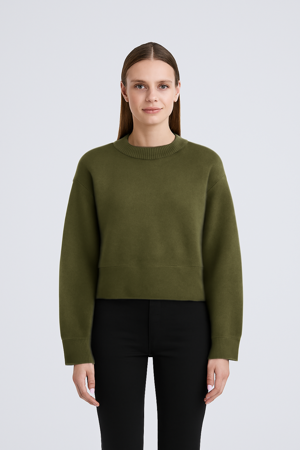 LeRoxy | Groene sweater voor dames/heren | Comfortabele trui van katoen | Casual pasvorm