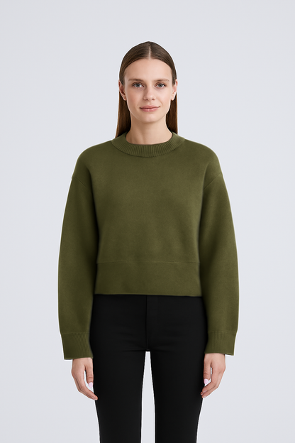 LeRoxy | Groene sweater voor dames/heren | Comfortabele trui van katoen | Casual pasvorm