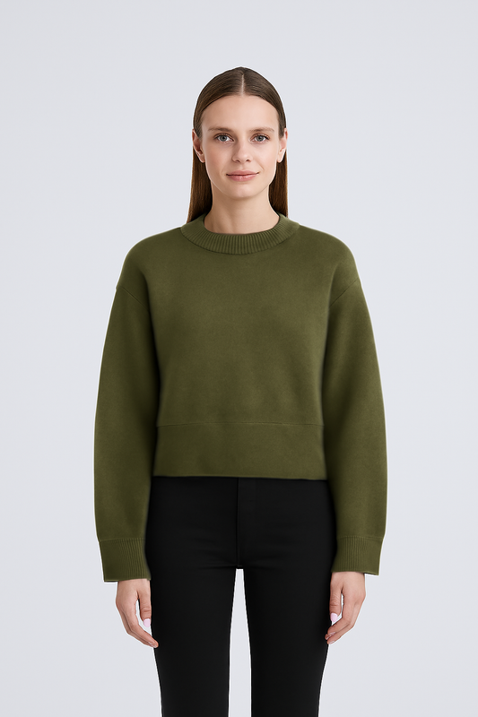 LeRoxy | Groene sweater voor dames/heren | Comfortabele trui van katoen | Casual pasvorm