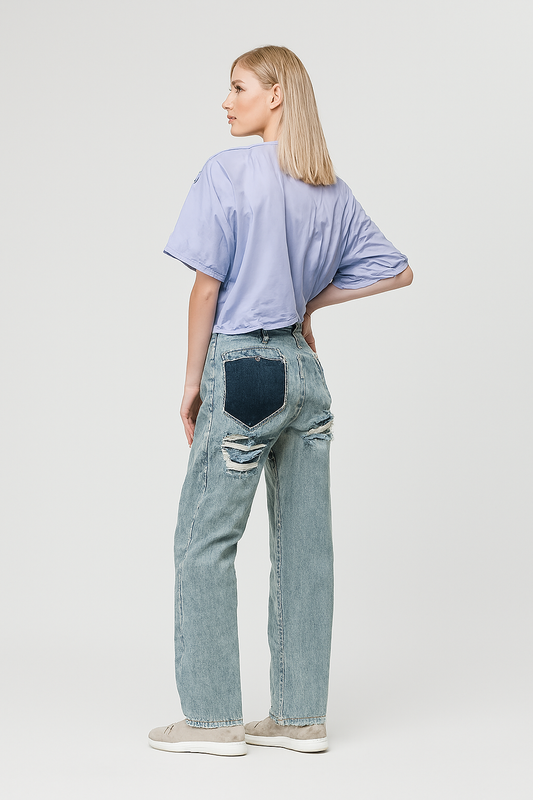 LeRoxy | Dames Vintage Jeans met Ripped Details | Straight Fit Denim