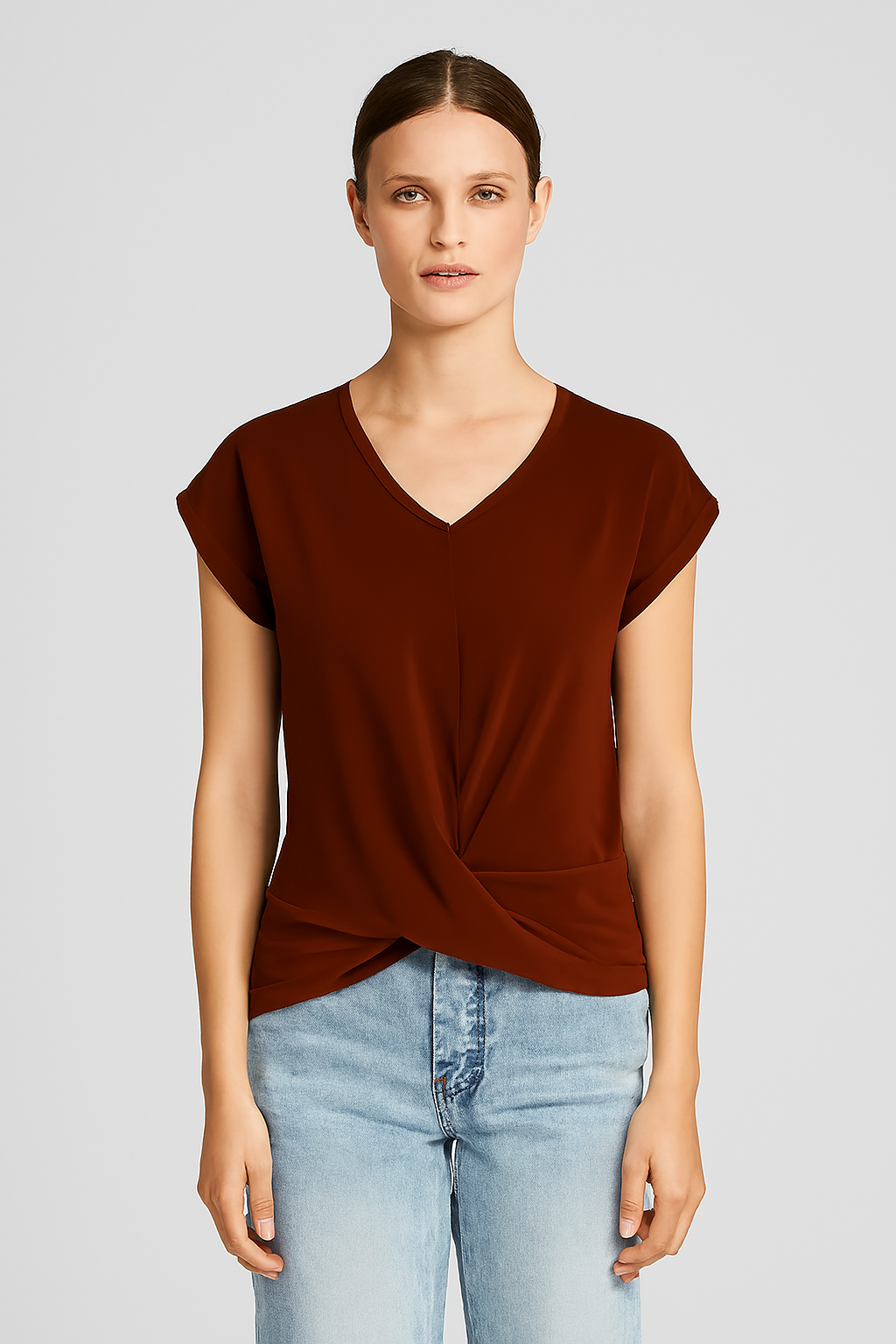 LeRoxy | Damesbloes | Casual Korte Mouw V-Hals Top | Licht & Comfortabel