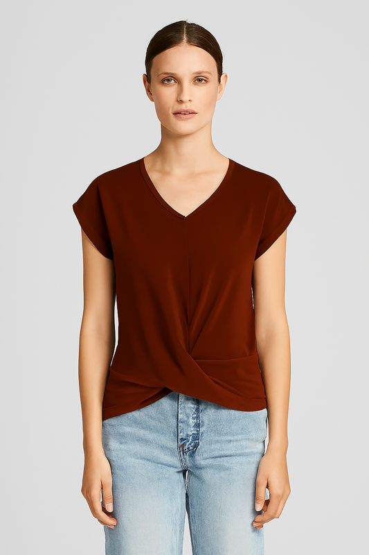LeRoxy | Damesbloes | Casual Korte Mouw V-Hals Top | Licht & Comfortabel