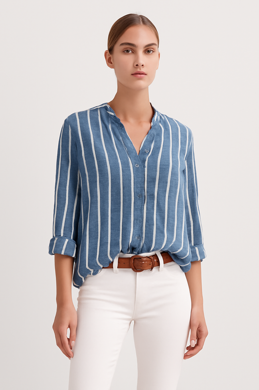 LeRoxy | Blouse | Stijlvolle Gestreepte Damesblouse met Losse Pasvorm