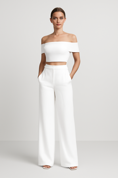 LeRoxy – Stijlvolle Wit-Zwarte Tweedelige Zomerset | Trendy & Comfortabel