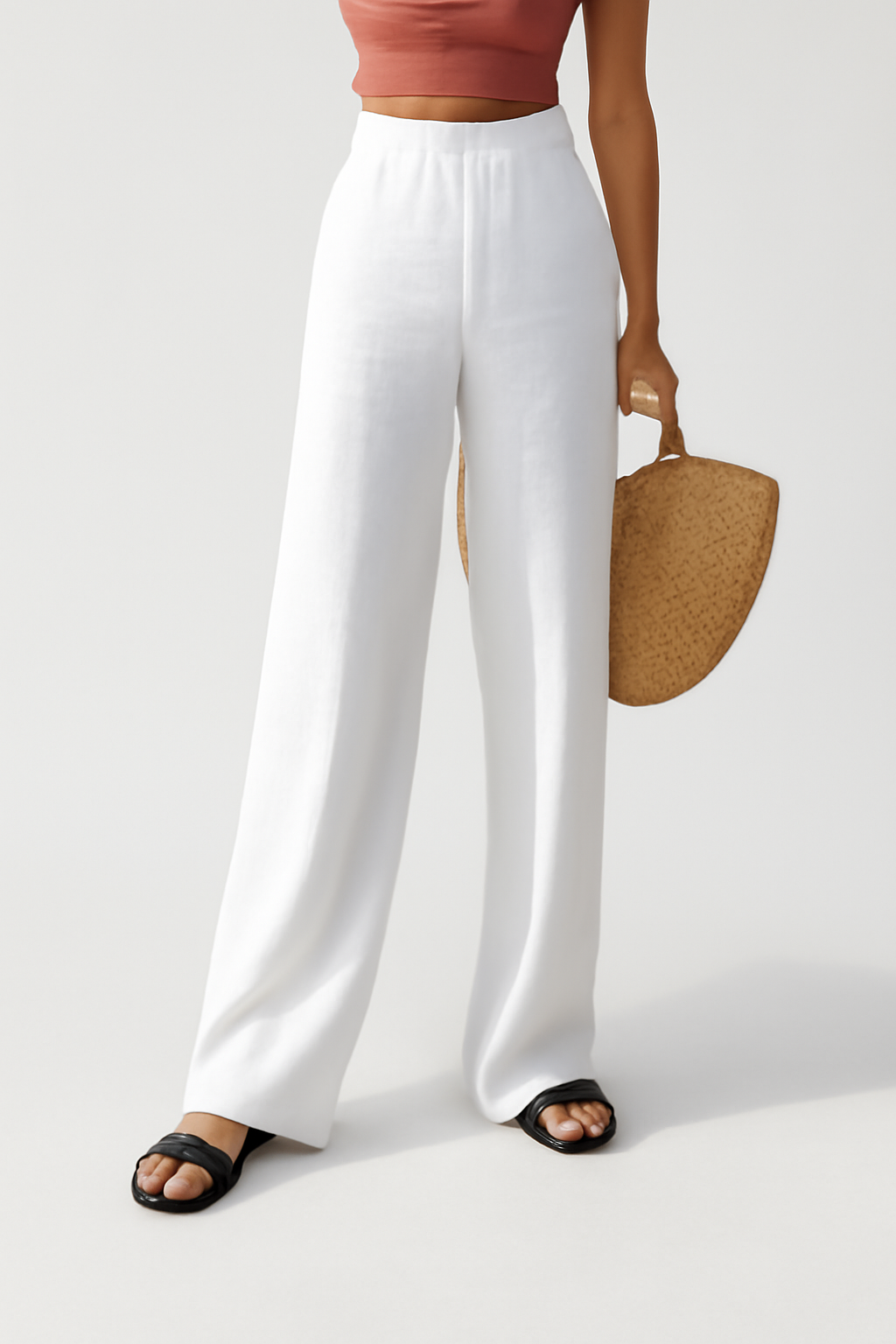 LeRoxy | Witte Linnen Comfort Broek | Ademend, Licht & Stijlvol voor Zomer