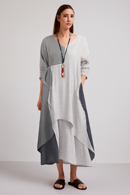 LeRoxy | Maxi-jurk met Lange Mouwen en Knoopsluiting | Dames Jurk