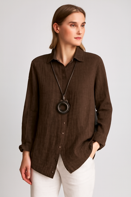 LeRoxy | Asymmetrische Blouse Dames | Elegante Knoopsluiting