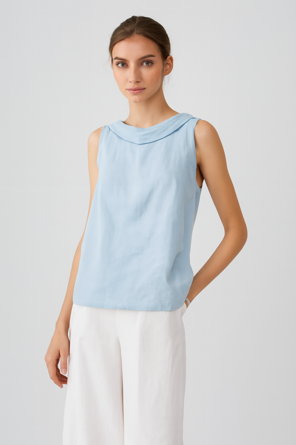 LeRoxy | Dames Mouwloze Top met Verfijnde Achterkraag | Zomer Blouse