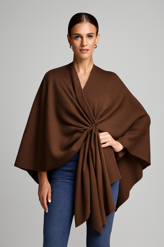 LeRoxy | Dames Poncho met Open Voorzijde en Zachte Sjaal | Comfortabele Elegante Trui