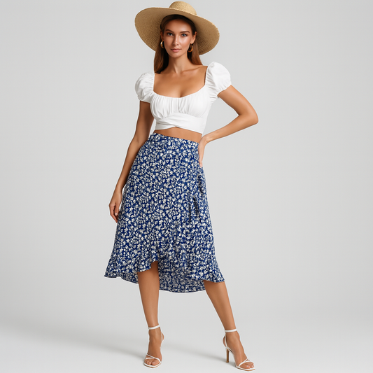 LeRoxy | Midi-Rok met Bloemen | Elegante & Trendy Damesrok | Nu Shoppen!