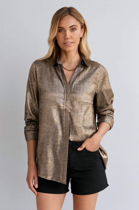 LeRoxy | Metalen Blouse | Een Trendy en Strakke Look voor Elke Gelegenheid
