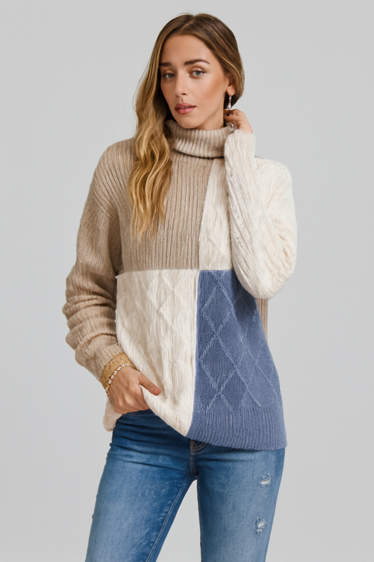 LeRoxy | Casual Trui Met Contrasterende Kleuren | Comfortabele Dames & Heren Sweater