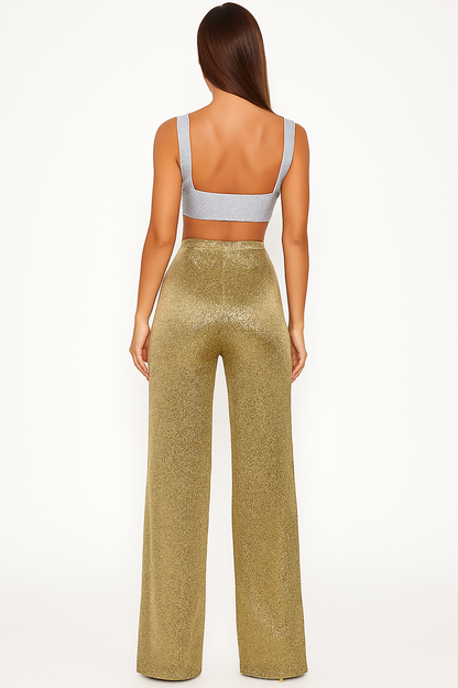 LeRoxy | Glamour Glitter Broek | Dames Fashion Trendy Glanzend