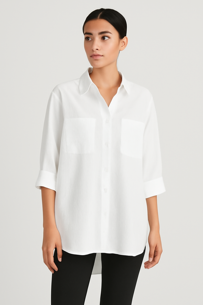 LeRoxy | Luxe Linnen Blouse van LeRoxy | Ademend & Stijlvol voor Lente en Zomer