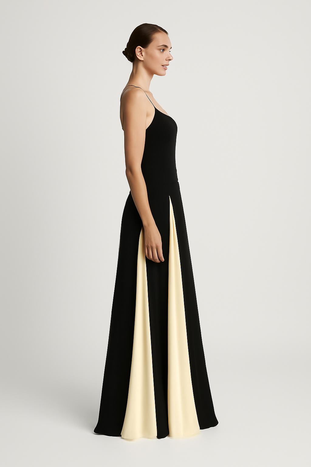 LeRoxy | BA-lijn Maxi Jurk met Contrastdetails en Zwierige Rok | Elegante LeRoxy Jurk