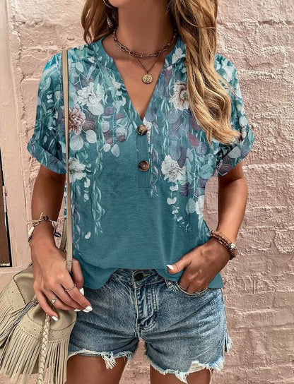 LeRoxy | Shirt met V-hals en Knoopjes - Perfect voor Lente en Zomer