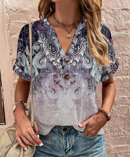LeRoxy | Shirt met V-hals en Knoopjes - Perfect voor Lente en Zomer