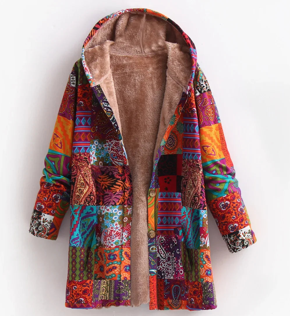 LeRoxy | Christina dames fleecejack met kleurrijke print | warm en comfortabel