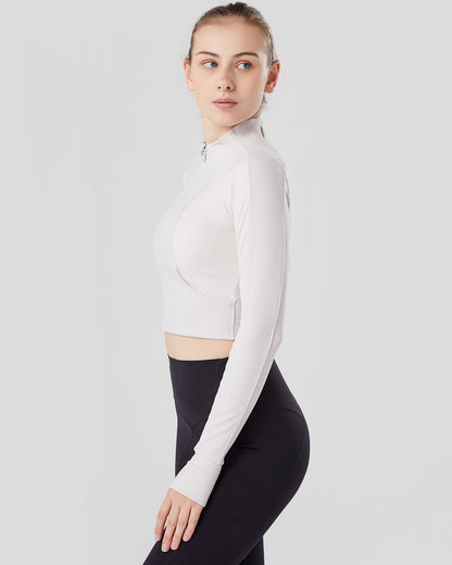LeRoxy | Sportjack voor Dames | Lichtgewicht Witte Ritssluiting Trainingsjack