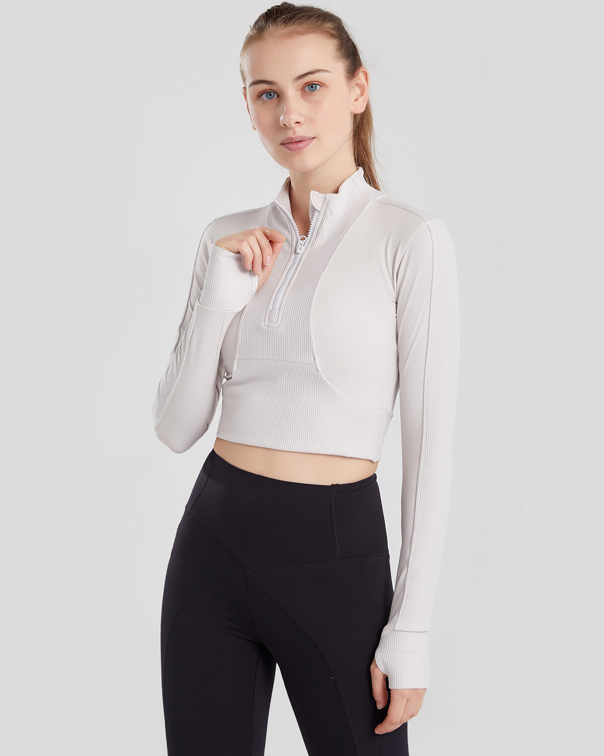 LeRoxy | Sportjack voor Dames | Lichtgewicht Witte Ritssluiting Trainingsjack