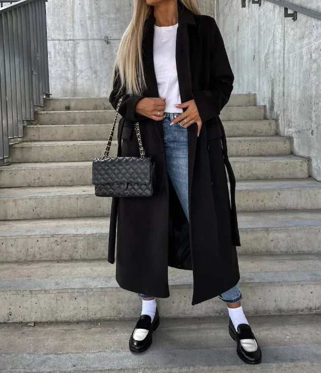 LeRoxy | Dames Dubbelzijdige Wollen Jas | Tijdloze Stijl & Warme Winterjas