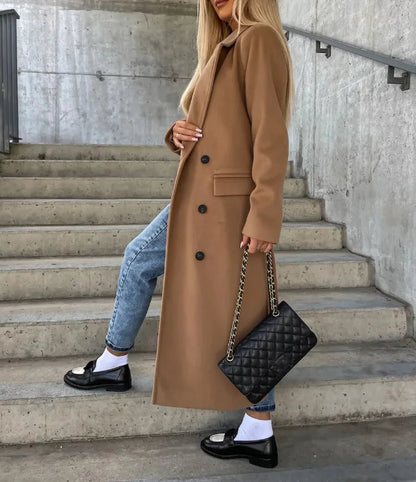LeRoxy | Dames Dubbelzijdige Wollen Jas | Tijdloze Stijl & Warme Winterjas