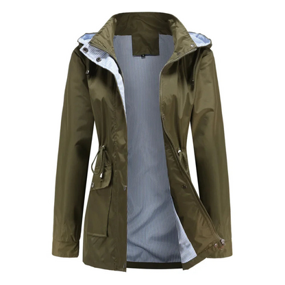 LeRoxy | Dames trenchcoat | Lange waterdichte jas met afneembare capuchon