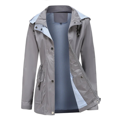 LeRoxy | Dames trenchcoat | Lange waterdichte jas met afneembare capuchon