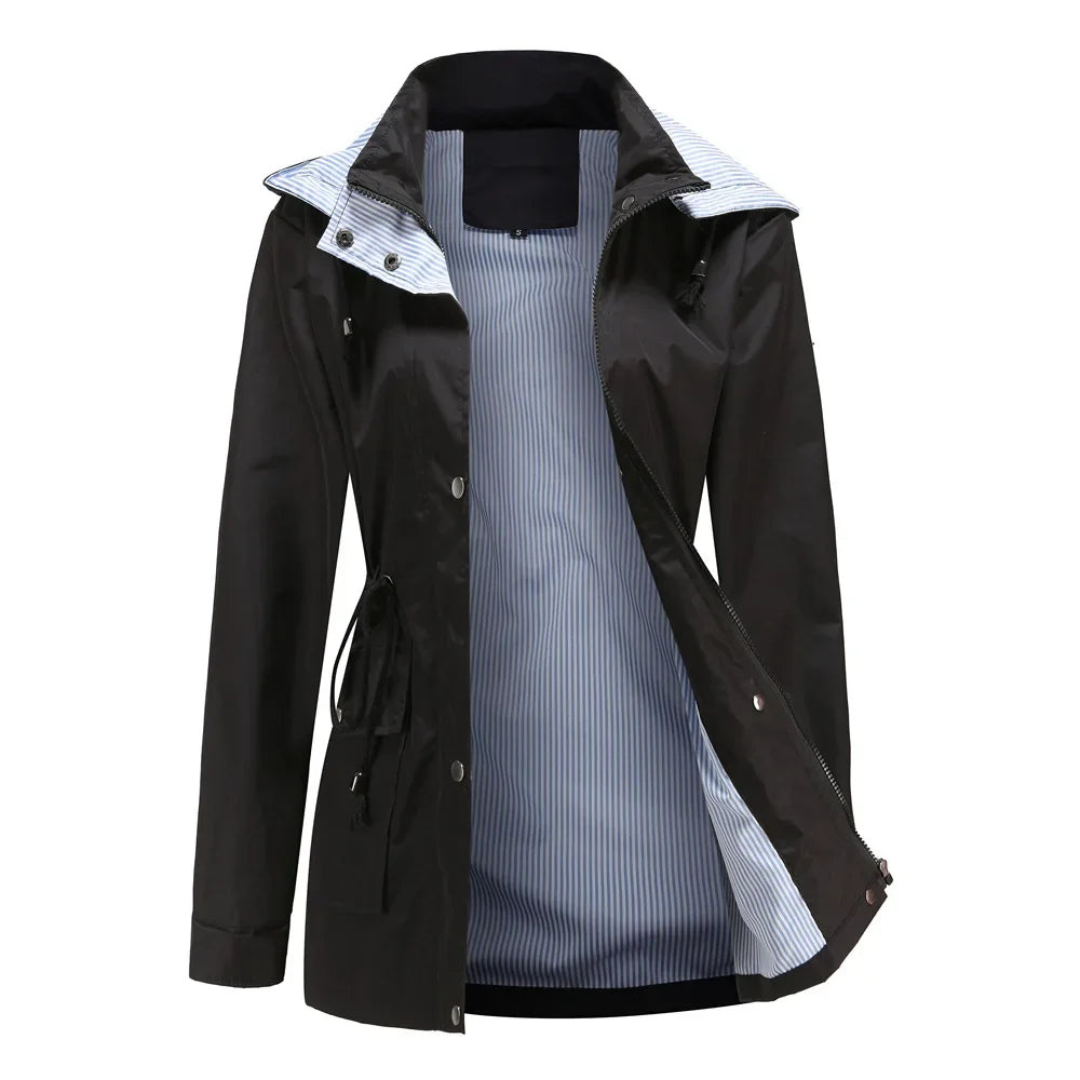 LeRoxy | Dames trenchcoat | Lange waterdichte jas met afneembare capuchon