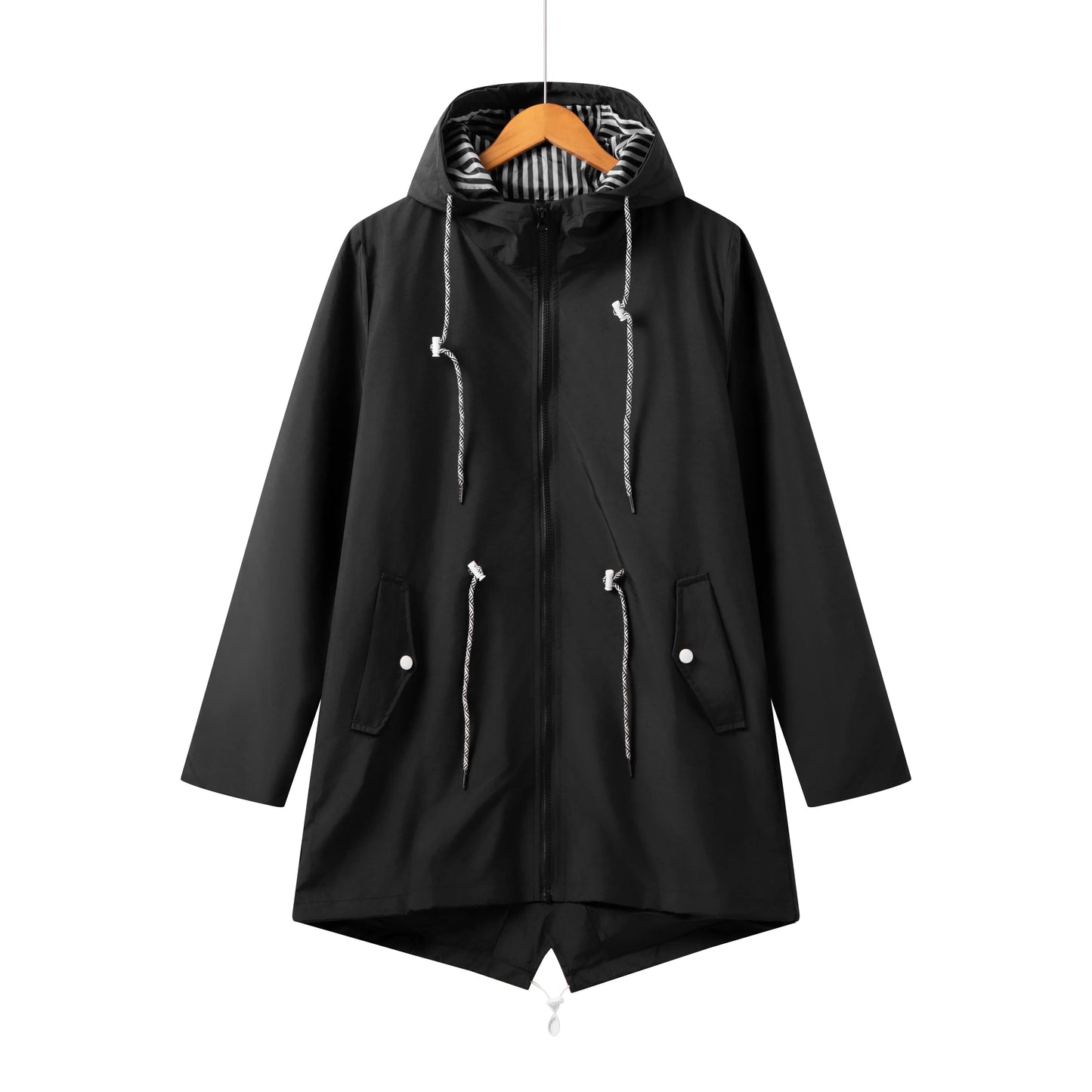 LeRoxy | Dames trenchcoat lang model | Waterdicht met capuchon