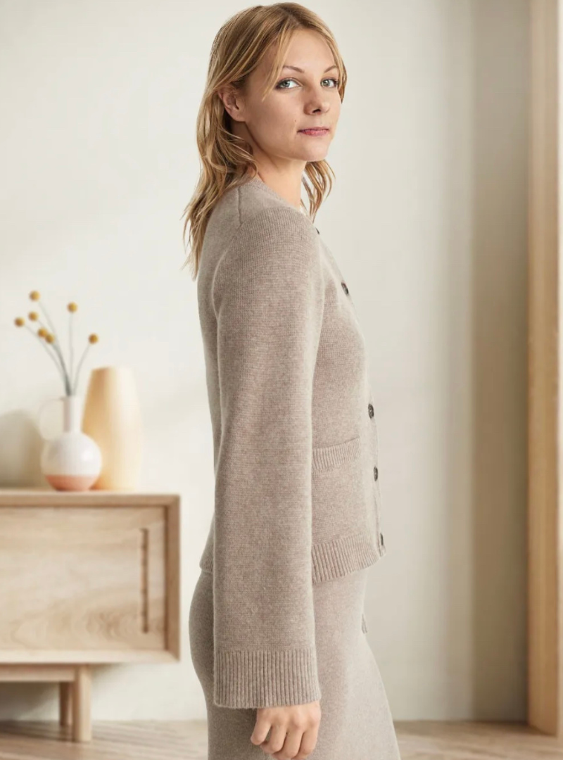 LeRoxy | Dames cardigan met uitlopende mouwen | Heuplengte vest