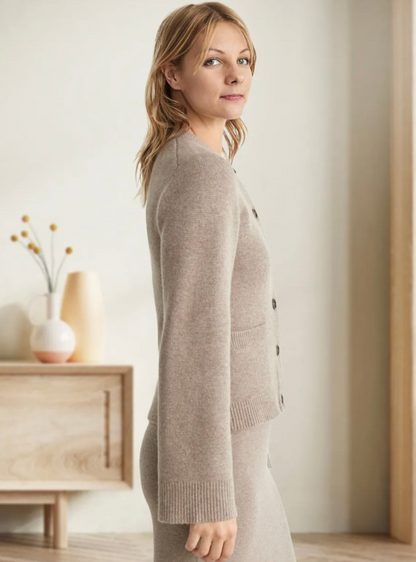 LeRoxy | Dames cardigan met uitlopende mouwen | Heuplengte vest