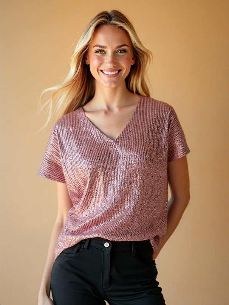 LeRoxy | Stijlvol Paillettenshirt voor Feestelijke Gelegenheden