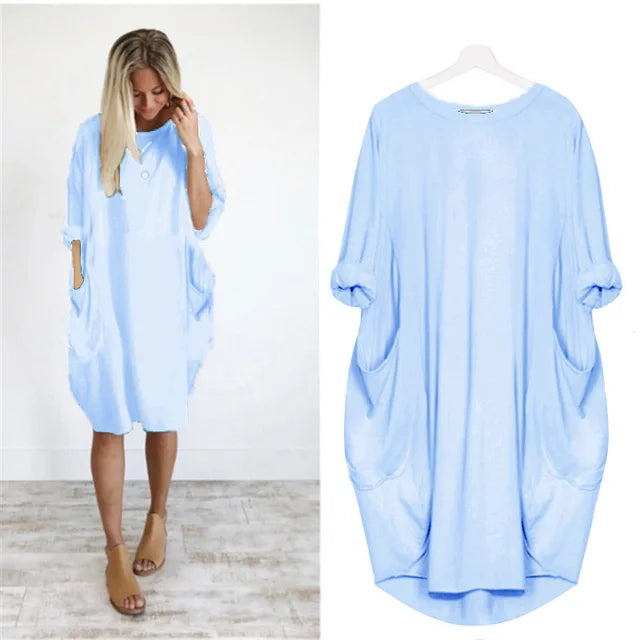 LeRoxy | Casual Losse Zakjurk met Lange Mouwen | Comfortabele & Stijlvolle Damesjurk