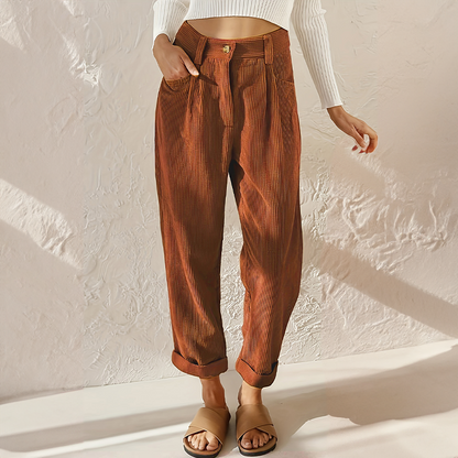 LeRoxy | Casual Corduroy Broek voor Dames | Comfortabele en Modieuze Damesbroek