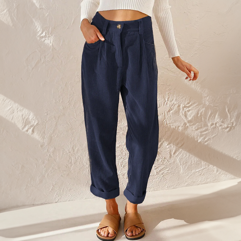 LeRoxy | Casual Corduroy Broek voor Dames | Comfortabele en Modieuze Damesbroek