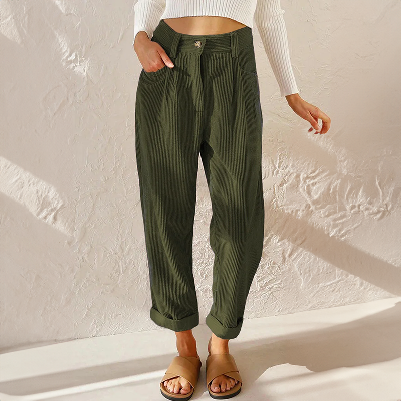 LeRoxy | Casual Corduroy Broek voor Dames | Comfortabele en Modieuze Damesbroek