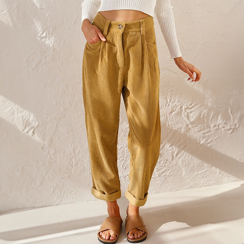 LeRoxy | Casual Corduroy Broek voor Dames | Comfortabele en Modieuze Damesbroek